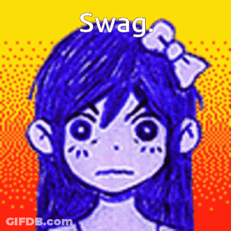 Girl With Blue Hair And Bow Saying Swag GIF