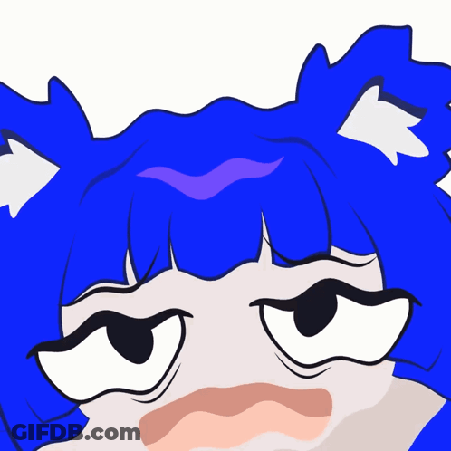 Girl With Blue Hair And Ears GIF