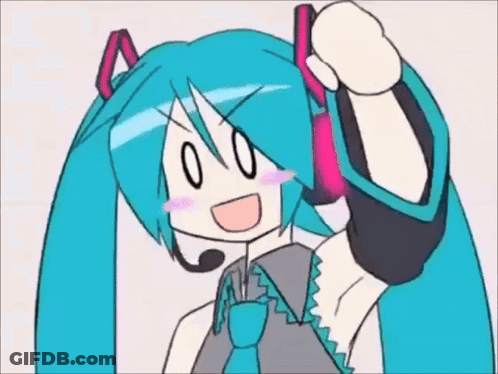 Girl With Blue Hair And Headphones GIF