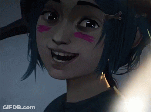 Girl With Blue Hair And Pink Cheeks GIF