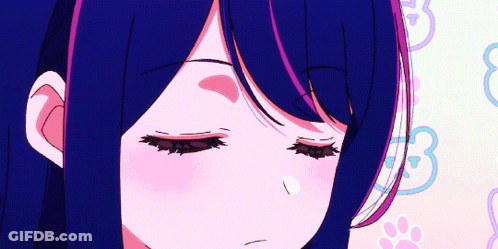 Girl With Blue Hair And Purple Eyes Saying Hola GIF