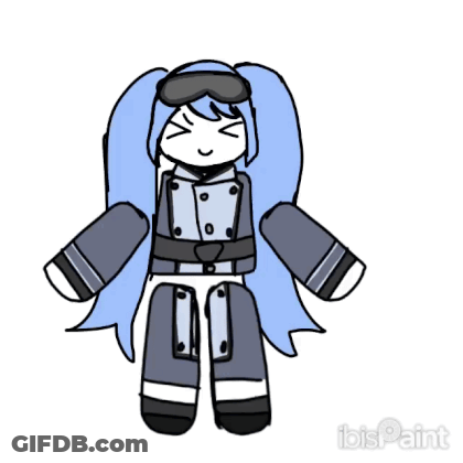Girl With Blue Hair And Robotic Body GIF