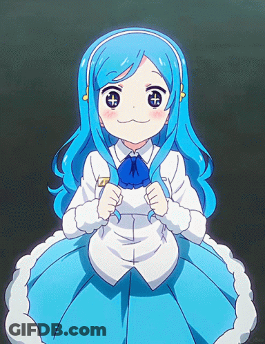 Girl With Blue Hair And White Dress GIF