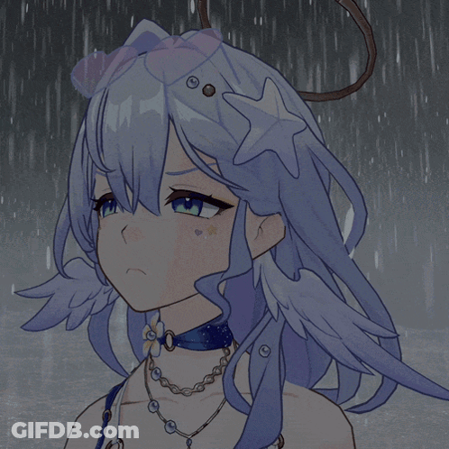 Girl With Blue Hair And Wings GIF