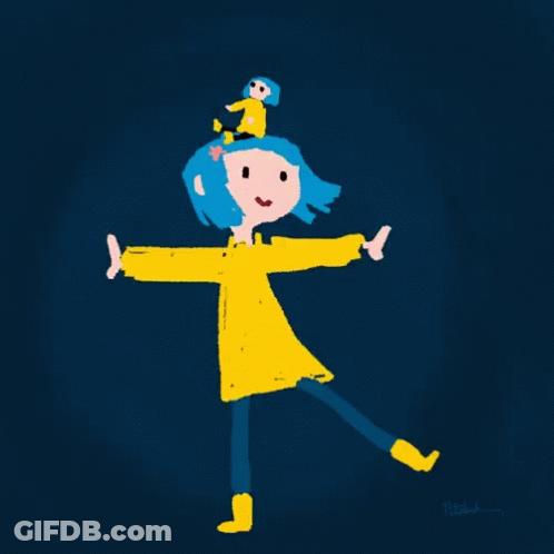 Girl With Blue Hair And Yellow Jacket GIF