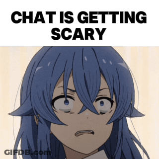 Girl With Blue Hair Chat Is Getting Scary GIF