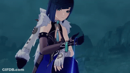 Girl With Blue Hair Close Up GIF