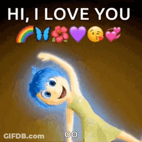 Girl With Blue Hair Doing Yoga Saying Hi I Love You GIF