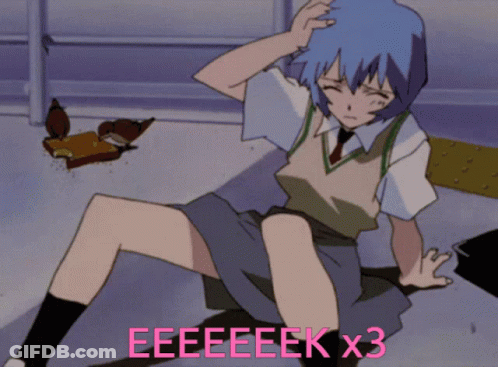 Girl With Blue Hair Eek GIF