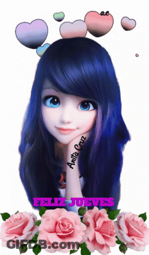 Girl With Blue Hair Feliz Jueves GIF