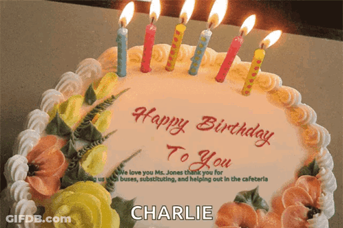 Girl With Blue Hair Holding Birthday Cake Saying Happy Birthday Haroon GIF