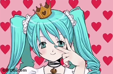 Girl With Blue Hair Holding Cake With Candles GIF