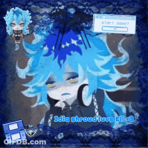 Girl With Blue Hair Idia Shroud Luvs GIF
