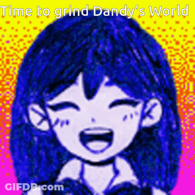Girl With Blue Hair Laughing Time To Grind Dandy's World GIF