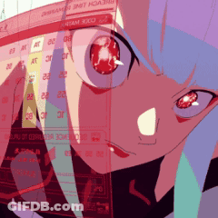 Girl With Blue Hair Looking At Screen Saying Atam Kaco GIF