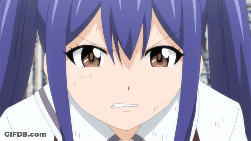 Girl With Blue Hair Making Face GIF