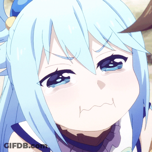 Girl With Blue Hair Making Face GIF