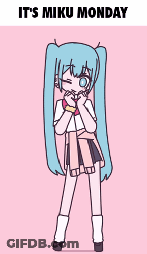 Girl With Blue Hair Miku Monday GIF