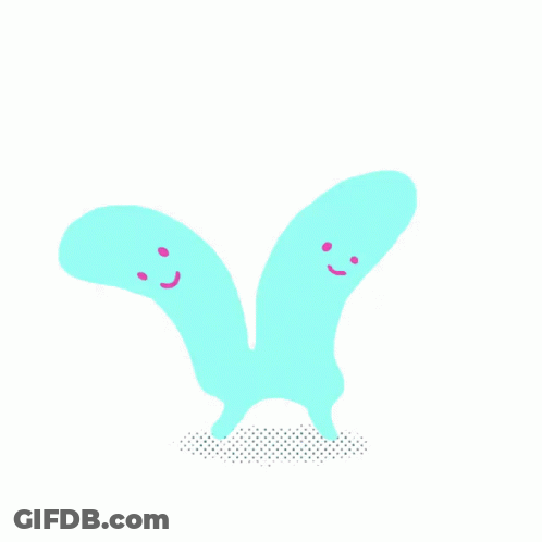 Girl With Blue Hair On Pink Background GIF
