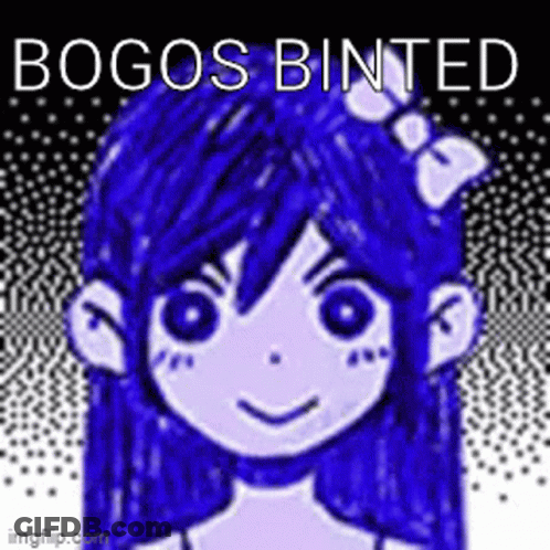 Girl With Blue Hair Saying Bogos Binted GIF