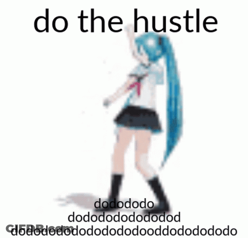 Girl With Blue Hair Saying Do The Hustle GIF