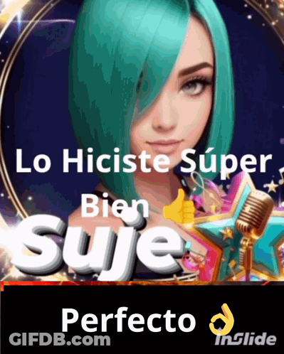 Girl With Blue Hair Saying Lo Hiciste Super Bien Suje GIF