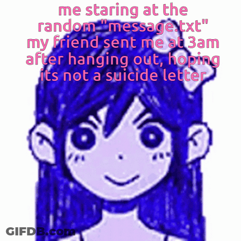 Girl With Blue Hair Saying Me Staring At Message GIF
