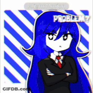 Girl With Blue Hair Saying Problem GIF