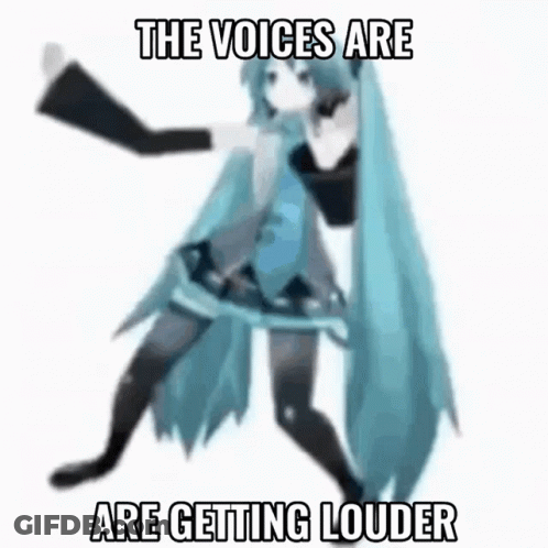 Girl With Blue Hair Saying The Voices Are Getting Louder GIF