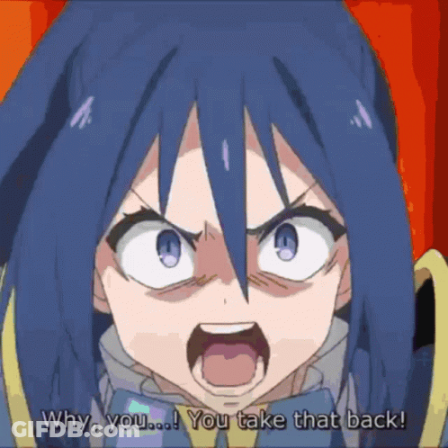 Girl With Blue Hair Saying Why Take That Back GIF
