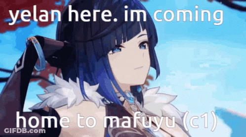 Girl With Blue Hair Saying Yelan Here Im Coming Home GIF
