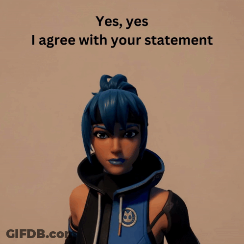 Girl With Blue Hair Saying Yes Yes I Agree GIF