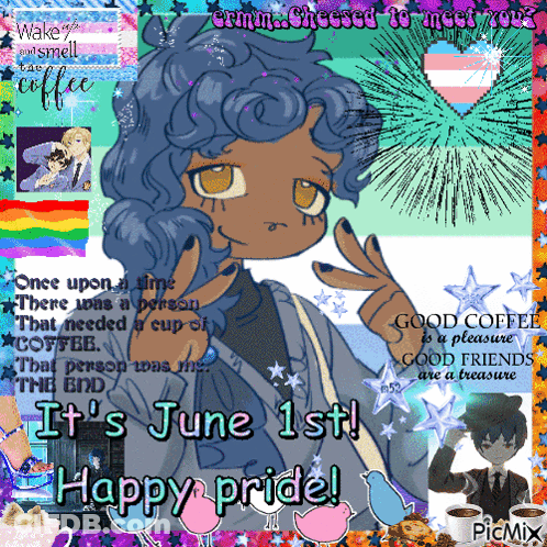 Girl With Blue Hair Says It's June 1St GIF