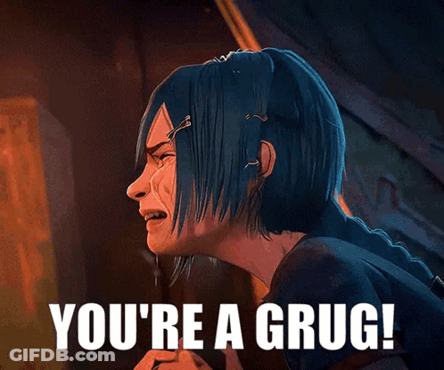 Girl With Blue Hair Says You're A Grug GIF