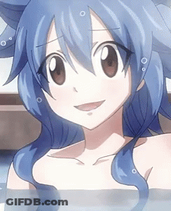 Girl With Blue Hair Taking Bath GIF