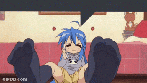 Girl With Blue Hair Talking On Phone GIF