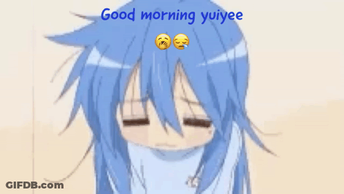 Girl With Blue Hair Yawning Good Morning Yuiyee GIF