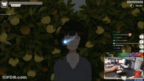 Girl With Blue Light Coming Out Of Eye GIF