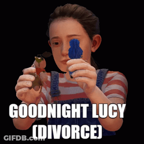 Girl With Blue Object Goodnight Lucy (Divorce) GIF