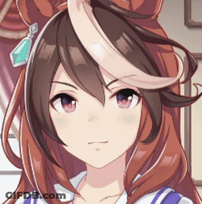 Girl With Blue Pendant In Hair GIF