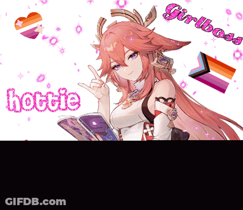 Girl With Book And Hottie Text GIF