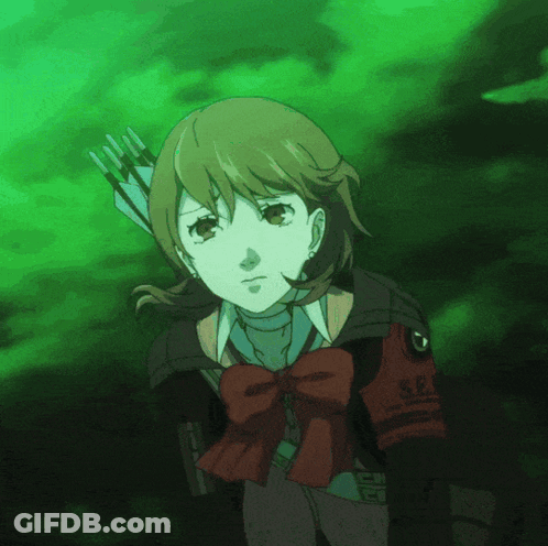 Girl With Bow And Arrow In S.E.P. Uniform GIF