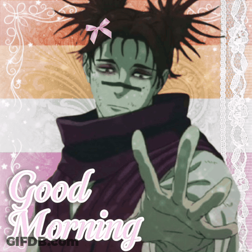 Girl With Bow In Hair Saying Good Morning GIF