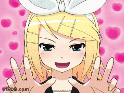 Girl With Bow Making Peace Sign GIF