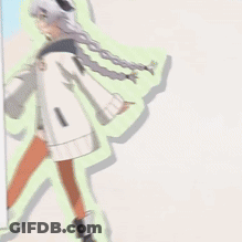 Girl With Braided Hair Standing In Front Of Wall GIF