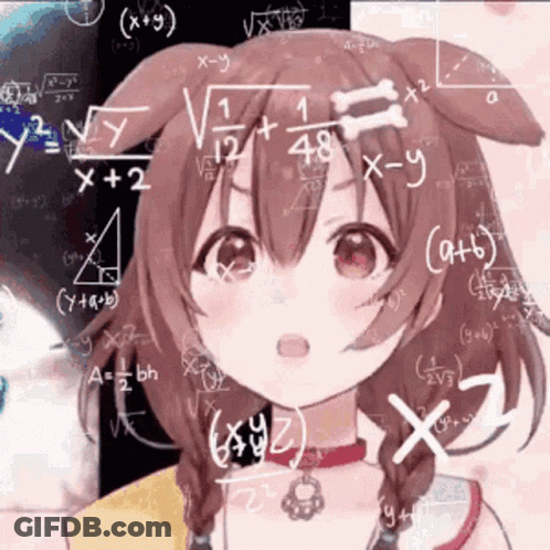 Girl With Braids Surrounded By Math Equations GIF