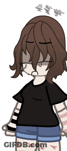 Girl With Brown Hair And Black Shirt GIF