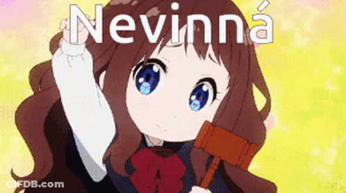 Girl With Brown Hair And Blue Eyes Holding Hammer Nevinna GIF
