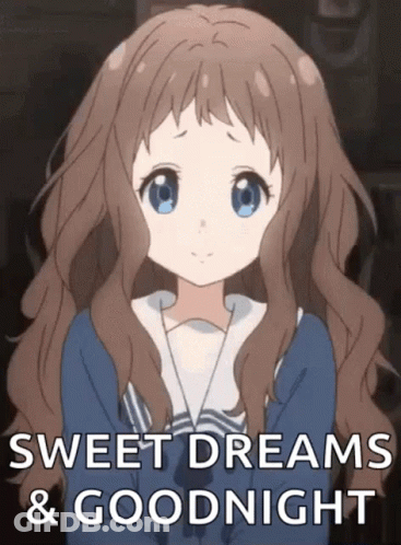 Girl With Brown Hair And Blue Eyes Says Sweet Dreams And Goodnight GIF