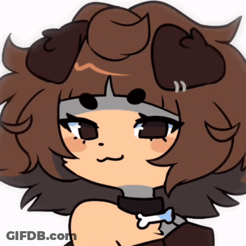 Girl With Brown Hair And Dog Ears GIF